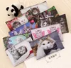 100pcs Lady Grils Cat Stampato Borsa portamonete Borsa trucco impermeabile Pochette Porta carte Portamonete Borsa cosmetica