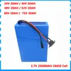 24V 36V 48V 52V 60V 72V 20AH Lithiumbatterie 20AH Elektrofahrrad-Rollerbatterie mit 30A BMS 2A Ladegerät