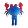 Costume de mascotte de personnage de gros crabe bleu, tenues de taille adulte, costume de mascotte de dessin animé pour robe commerciale de Festival de carnaval