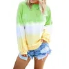 12 couleurs arc-en-Big Girls Gradient couleur Sweat à manches longues encolure ras du cou Pull Tops T vrac shirt Tie Dye Pull Outfit M404