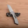 Högkvalitativ kullager Flipper Folding Kniv D2 Satin Tanto Point Blade Black G10 / Aviation Aluminium Handtag EDC Knives