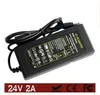 Factory Direct Hurtownie AC do DC 24 V 2A 3A 5A Zasilacz Transformator adaptera do LED Light Strip Security LCD Monitor 48W 72W 120W Power