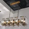 Moderne kristallen kroonluchter gegolfd kristal rechthoekige industriële kroonluchter voor woonkamer hotel decoratie led lamp