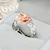 10pcs/lots Exquisite Two Tone Floral Ring Solid 14k Rose Gold Fashion Flower Jewelry Proposal Anniversary Gift Engagement Wedding Band Rings