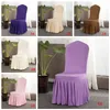 15 Colors Solid Chair Cover with Skirt All Around Chair Bottom Spandex Skirt Chair Cover for Party Decoration Chairs Covers DBC BH2990