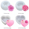 Flower silicone mold rose chocolate mousse cake mould ice ball heart shape handmade soap candle making tool