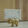 Golden Lucky Elephant Place Card Houder Houders Naam Nummer Tafel Plaats Bruiloft Gunst Gift Unieke Party Gunsten