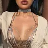 Sujetador de Bikini de cristal con diamantes de imitación para mujer