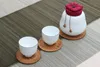 Esteiras de mesa de jantar tecidas de palha 8-16cm redondo rattan placemat titular copo coasters milho natural isolamento térmico acessórios de cozinha 301l