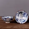 Tassen Untertassen Blaue und weiße Porzellan-Teetasse 1 Stück, Kung-Fu-Teetasse, Keramik-Teetassen mit chinesischem Muster, Teeservice-Zubehör