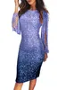 Kvinnor Sequins Elegant Klänning Vår Sommar Boho Party Tassel Full Långärmad Mini Klänning Sexig Robe Femme Klänningar