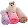 Couverture pour chien, stylos imprimés de pattes, tapis pour petits chiens, couverture de lit chaude, polaire douce, 15 modèles, WLL907