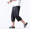 2020 sommar män kalvlängd lösa byxor japanska manliga bomullslinne streetwear joggers hip hop byxor plus storlek m-8xl