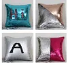 Sequin Mermaid Pillow Case Cover Kasta kuddekåpa Bling Magic Reversible Glitter Sofa Kuddar Car Cover Xmas Julklappar XD21574