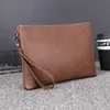 Genuine Leather Bag Men Purses and Handbags Handmade Knitting Clutch Soft Large Capacity Man Shoulder Bags