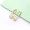 Moonmory 2019 France 100 925 Sterling Silver Silver Safety Pin Earring Three Color Style One Side Zircon Right Left Earring V19128700747