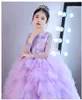 Vintage Girl Pageant Dresses For Little Girls 2020 Gratis frakt Vestido de Daminha Infantil Långärmad Flower Girl Dresses Tutu Ball Gown