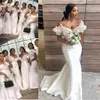 2019 Off Shoulder White Mermaid Bridesmaid Dresses South African Ruffles Maid Of Honor Gowns Satin Plus Size Wedding Guest Dress Black Girl