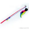 Htgar Pet Cat Toy Leuke Design Steel Draad Feather Teaser Wand Plastic Speelgoed voor Cats Color Multi Products