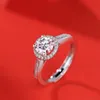 Fedi nuziali per donne Anello in moissanite da 1 ct Anello in argento sterling 925 con diamanti regolabili11