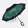 Inverted Reverse Umbrella c handle Windproof Reverse Rain Protection Umbrella Handle Umbrellas Household Sundries sea 6747035