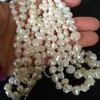 NUEVO collar de perlas de agua dulce blanco barroco de 3 hebras largo 50 cm joyería de moda