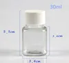 30ml 50ml 80ml Transparent Square PET Bottle, Packing Bottle, Capsule Bottle, Plastic Bottle with white cap