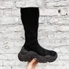 Sıcak Satış-2019 tasarımcı yeni siyah rugan ve elastik kumaş çorap çizmeler moda lüks öğeler. Ayakkabı boyutu: 35-40 yf190903
