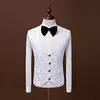 Nieuwste White Wedding Bruidegom Tuxedos voor Prom Sjaal Kraag Italiaanse Man Glanzende Jacquard Real Image Zwart Boog Ties Bruidegom Pakken voor Bestman 2019