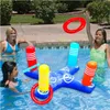 Walking Balls Adult and Children Summer Water Beach Uppblåsbar Cross Spela Game Floating Swimming Pool Ring med 4 PC -ringar#G4266I