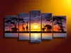 100% Hand-painted High Quality Huge Landscape Oil Painting on Canvas African Elephant & Deer HomeWall Decor Art Modern Decorative Painting L