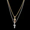 WholeМужские и женские украшения в стиле хип-хоп, кулон с вопросительным знаком, знак препинания, европейское и американское модное ожерелье4896497