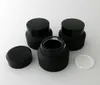 15G 30G 50g Vorst Zwart Glas Crème Jar met Black Deksels Witte Seal Insertion Container Cosmetische Verpakking Glas Crème Pot