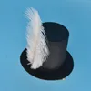 Hair Accessories Women Girls Black Mini Top Hat Clip Wedding Party Carnival Feather Base DIY Craft8864590