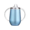 シッピーカップ10オンスの子供の水のボトルステンレススチールタンブラーハンドル真空絶縁漏れ防止の旅行カップの哺乳瓶BAP無料