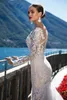 New Backless Wedding Dresses With Long Sleeves Mermaid Sheer Plunging Neck Trumpet Bridal Gowns Sweep Train Tulle Lace Wedding Dress