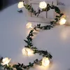 Светодиодные строки 10/20/40LEDs Rose Flower Fairy String Lights Battery Powered Wedding Valentine's Day Party Garland Decor