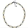 Natuurlijke Shell Choker Kettingen Mode Europese Handgemaakte Knoop Zwart Wit Wire Peal Torque Ketting Sieraden voor Vrouwen Verkoop
