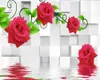 3d Bedroom Wallpaper Delicate Red Flowers Custom Beautiful and Romantic Living Room Bedroom Decoration Mural Wallpaper