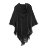 Nowy Design Tassel Lady Kobiety Luźne Dzianiny Poncho Nieregularność Zima Ciepły Sweep Płaszcz Sweter Outwear