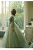 100настоящее светло-зеленое платье с длинными рукавами и цветком, средневековое платье эпохи Возрождения, платье принцессы Сисси, викторианское платье Marie Belle Ball, средневековое платье9854173