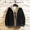 Winter Men Jacket Casual Corduroy Outerwear Plus velvet Jackets Mens Thicken Fur collar Warm Coat Male Jacket jaqueta masculino