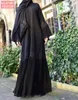Élégant musulman broderie Maxi Robe plissée Abaya Cardigan Kimono longue Robe robes Jubah moyen-orient Eid Ramadan arabe islamique