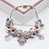 Mode Luxury Designer Bow Cartoon DIY Diamond Crystal European Beads Charms Armband för Kvinna Tjejer Julklapp