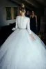 2020 Simple Ball Gown Wedding Dresses Long Sleeve Jewel Neck Beaded Sash Sweep Train Chapel Country Bridal Gowns Plus Size vestido de novia