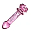 New Pink Rose Glass Anal Plug Smooth Anal Beads Prostata Massage Glass Butt Plug Adult Sex Toys for Women Men Glass Dildo Y1910246119944