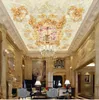 天井壁画カスタム3D写真壁紙ヨーロッパの宮殿ゴールデンローズ大理石の天井
