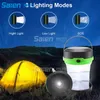 Lanterne de camping à LED allume la lampe de poche pliable de tente solaire rechargeable avec USB pour le camping, la randonnée, la maison, la pêche et l'extérieur