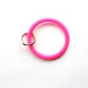 Silicone O Key Chain Big O Ring Keychain Custom Circle Wristlet Keychain Wholesale for Women Key Wrist Strap O Key Ring FHN18