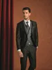 Neue Mode Schwarz Bräutigam Smoking spitze Revers One Button Trauzeugen Herren Hochzeitskleid Ausgezeichneter Mann 3-teiliger Anzug (Jacke + Hose + Weste + Krawatte) 638